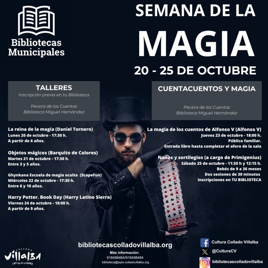 cartel semana magia 2025 bibliotecas collado villalba